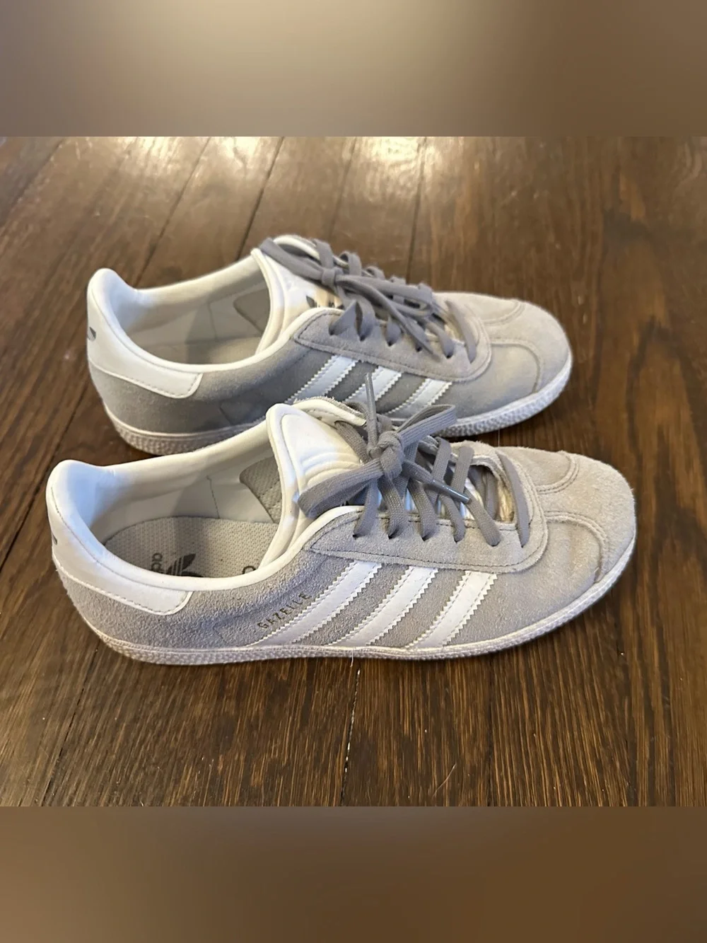 adidas gazelle Suede Sneakers - Light Gray & White